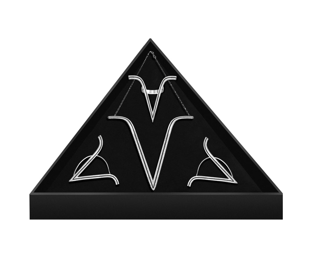 Aries Mystic Box - Aries Jewelry Set, fully handmade in Sterling Silver 925. Contemporary unique design in Avant-garde style by Mystic J.