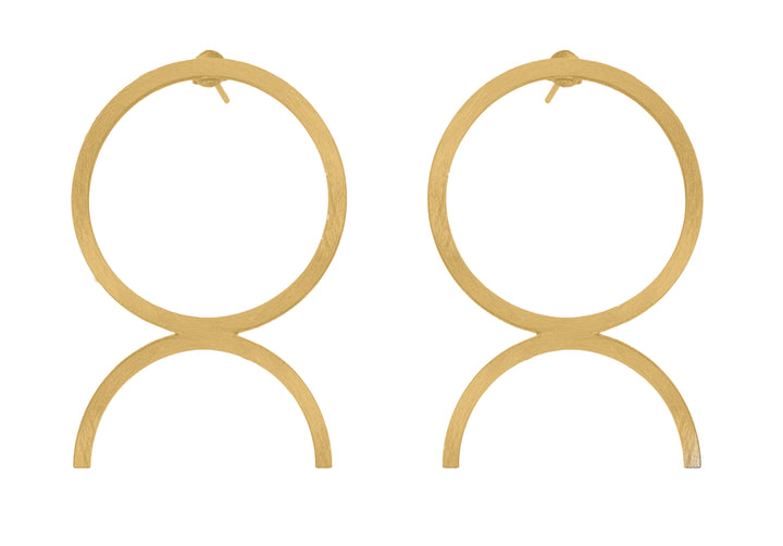 Taurus Earrings - Ethically handmade of 18K Gold. Contemporary unique designs of limited edition by Mystic J. #metal_18k-gold