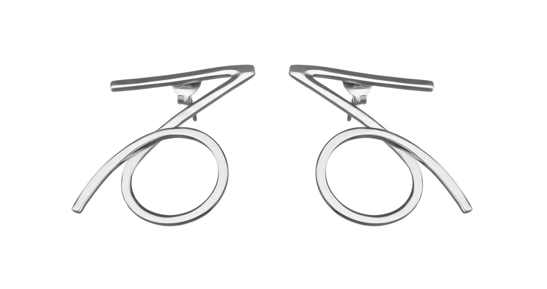 Capricorn Earrings - Fully handmade of Sterling Silver 925. Contemporary unique design by Mystic J. Extraordinarily elegant!