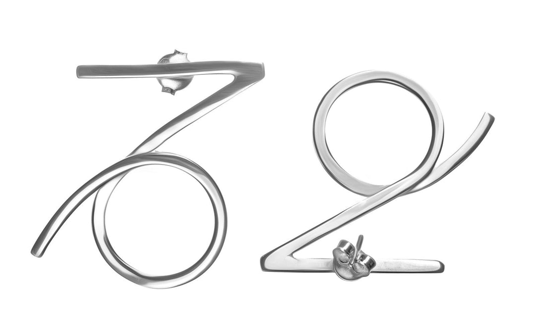 Capricorn Earrings - Fully handmade of Sterling Silver 925. Contemporary unique design by Mystic J. Extraordinarily elegant!