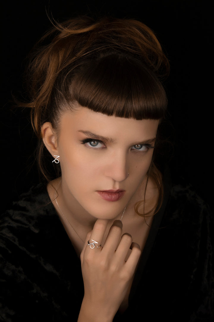 Unisex Capricorn Ring in Sterling Silver 925.