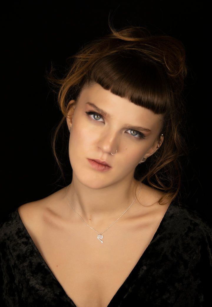 Unisex Scorpio Necklace in Sterling Silver 925 with 0.017 Ct. Diamond.