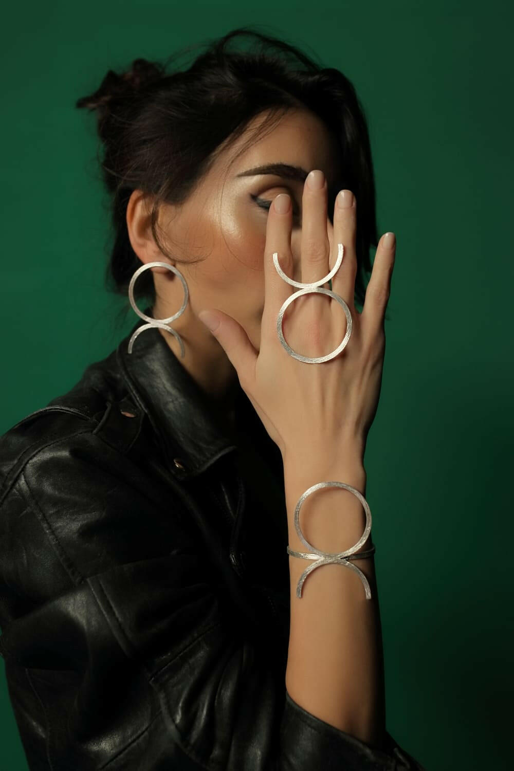 Taurus Earrings - Fully handmade in Sterling Silver 925. Contemporary unique designs of limited edition by Mystic J.