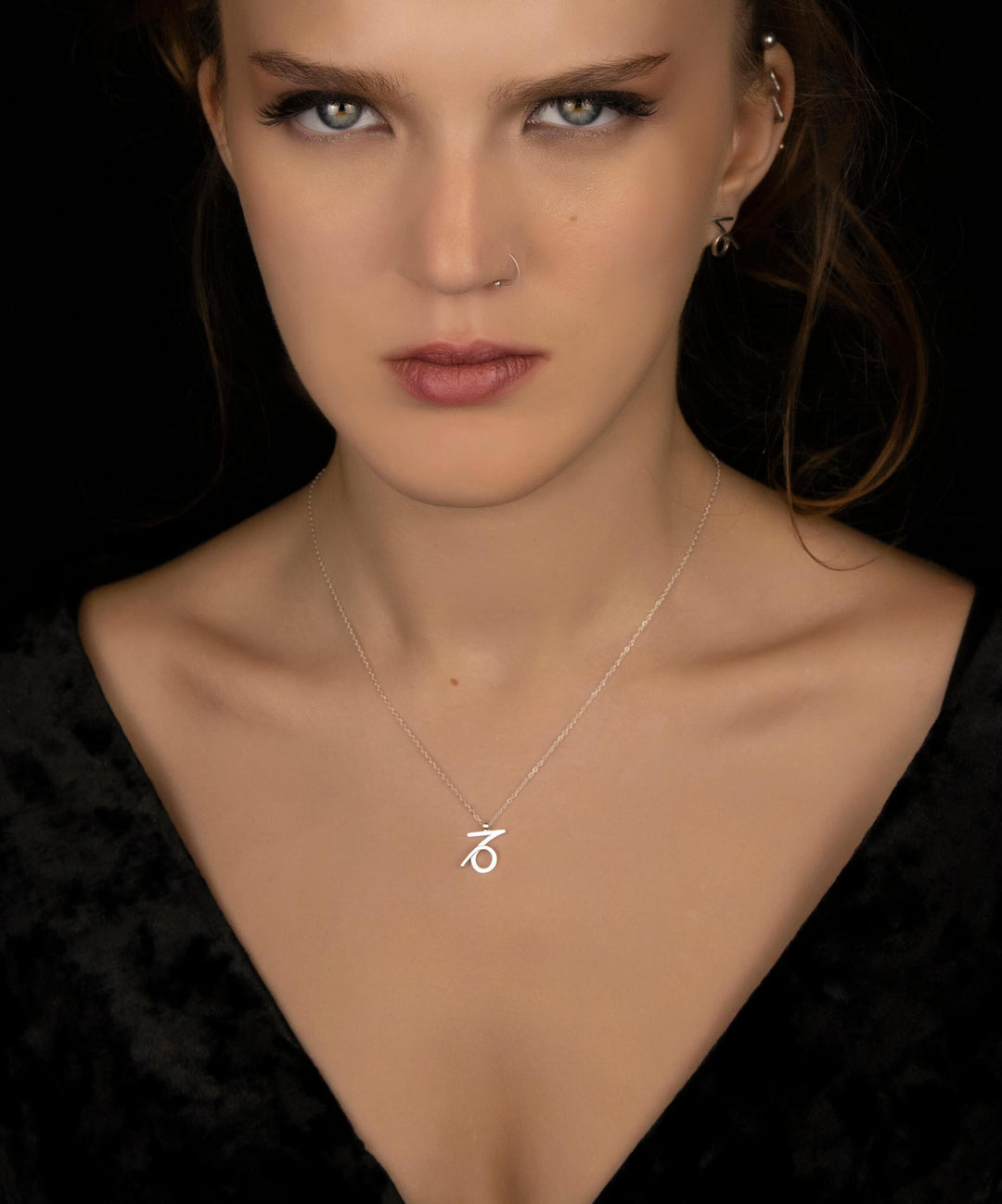 Unisex Capricorn Necklace in Sterling Silver 925.