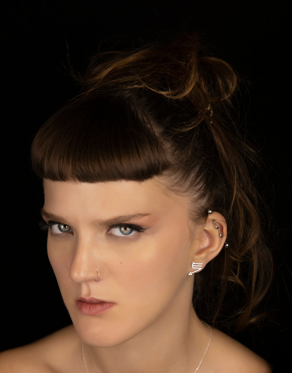Unisex Scorpio Earrings in Sterling Silver 925 with Diamonds.