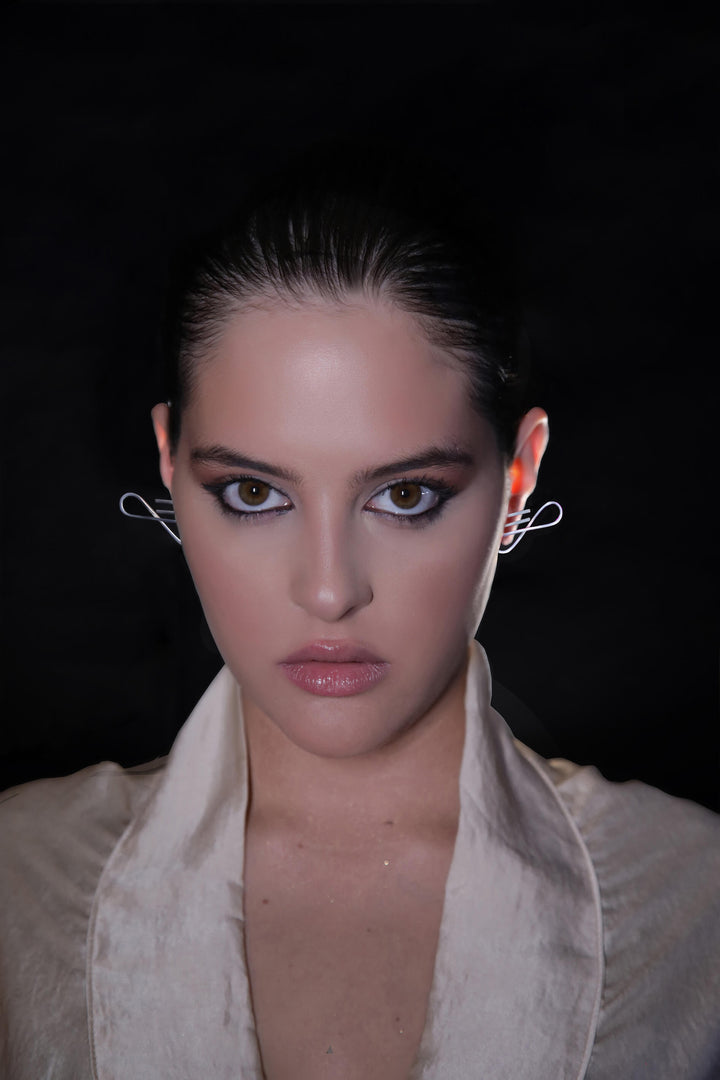 Unique contemporary fashion Virgo Infinity Earrings - Ethically handmade of Sterling Silver 925, 18K Gold and White Gold.
