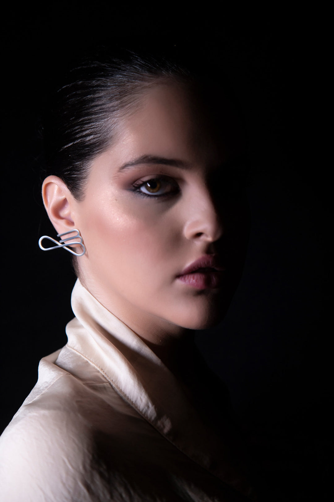 Unique contemporary fashion Virgo Infinity Earrings - Ethically handmade of Sterling Silver 925, 18K Gold and White Gold.