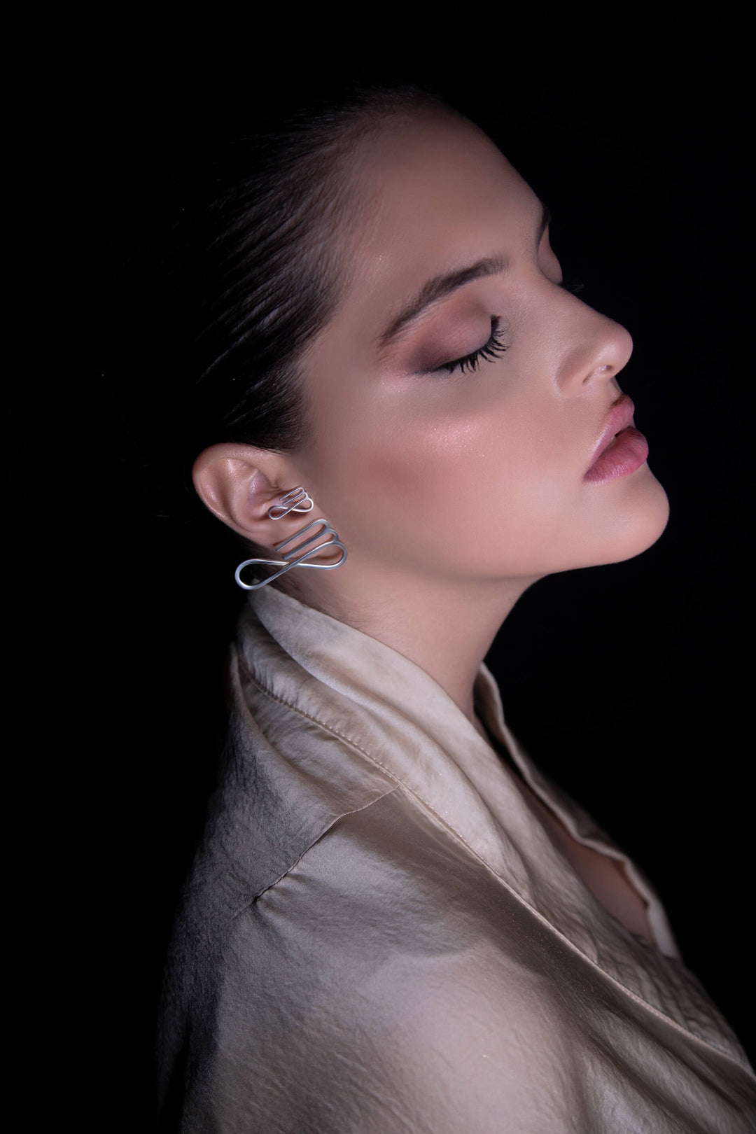 Unique contemporary fashion Virgo Infinity Earrings & Piercing - Ethically handmade of Sterling Silver 925, 18K Gold and White Gold.