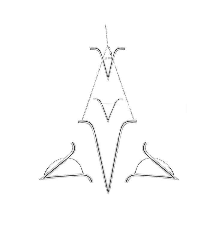 Aries Jewelry, Symmetric Avant-garde, handmade, Sterling Silver 925 by Mystic J.