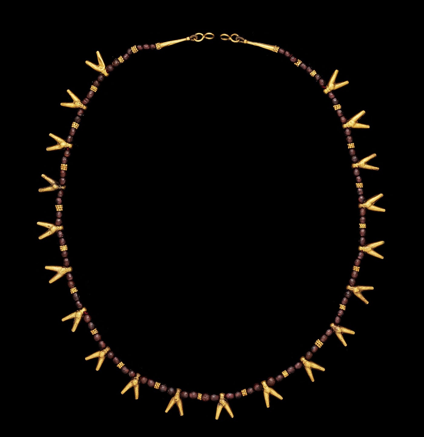 An Egyptian necklace with components circa 1550 to 1350 B.C.