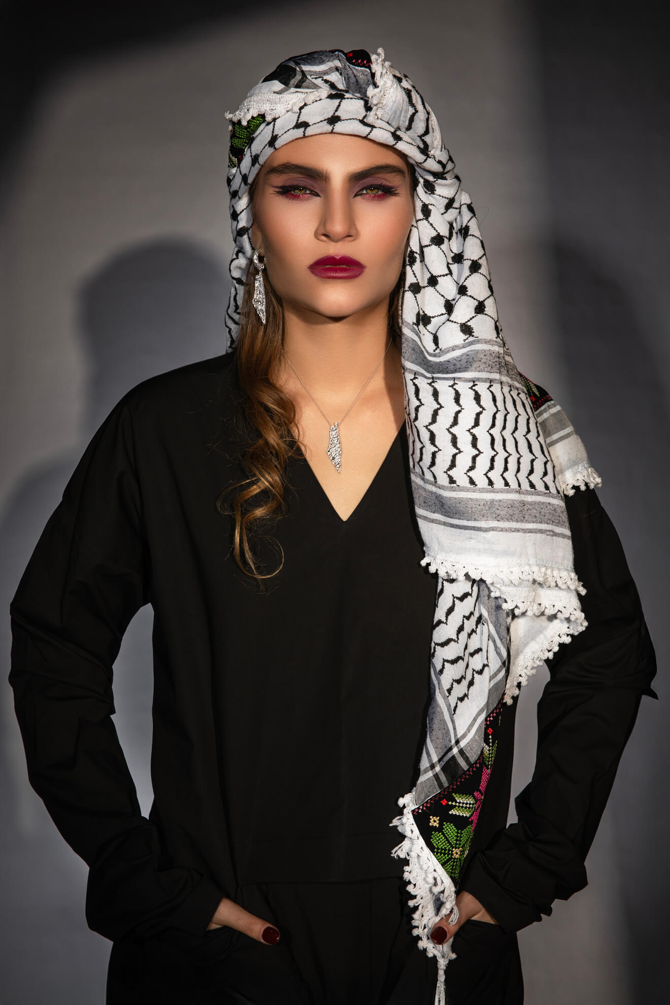 Palestine collection — solidarity jewelry handmade in recycled sterling silver with black diamonds