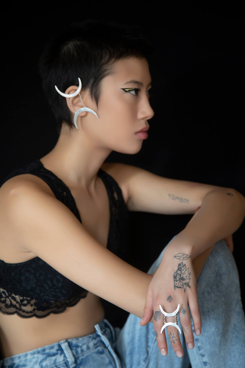 Gemini Ear Cuffs, Gemini Ring, Statement Fashion Jewelry 