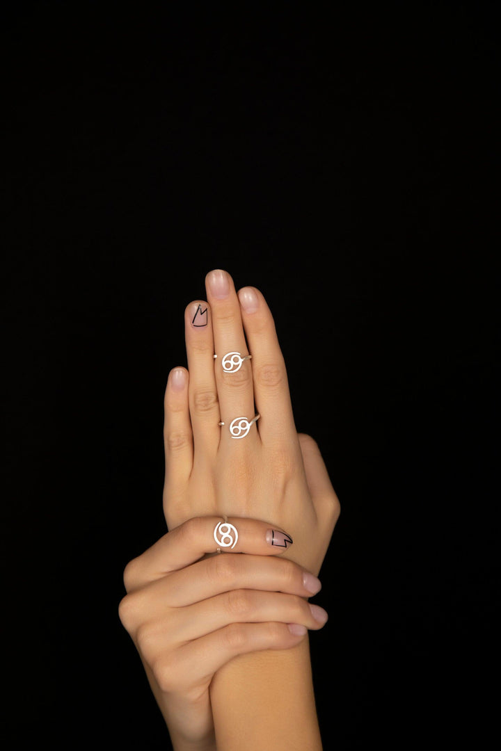 Unisex Cancer Rings in Sterling Silver 925 for man and woman