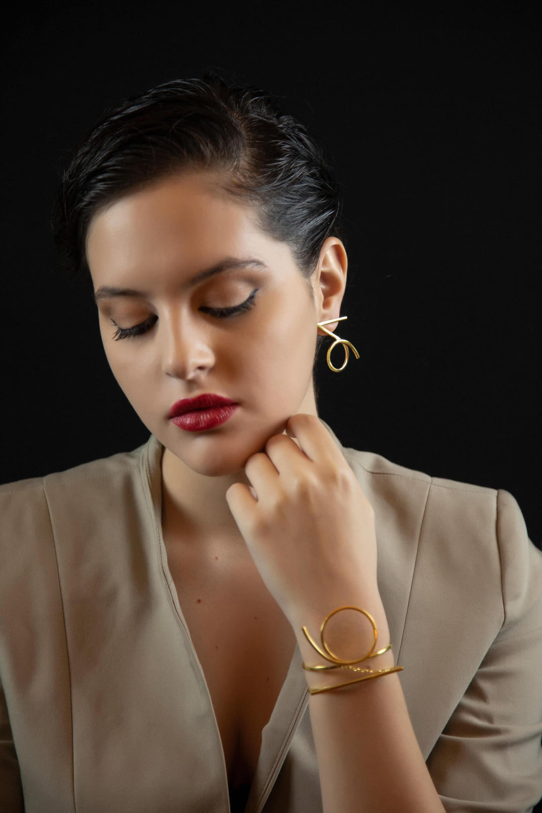 Capricorn Earrings, ethically handmade of 18K Gold.