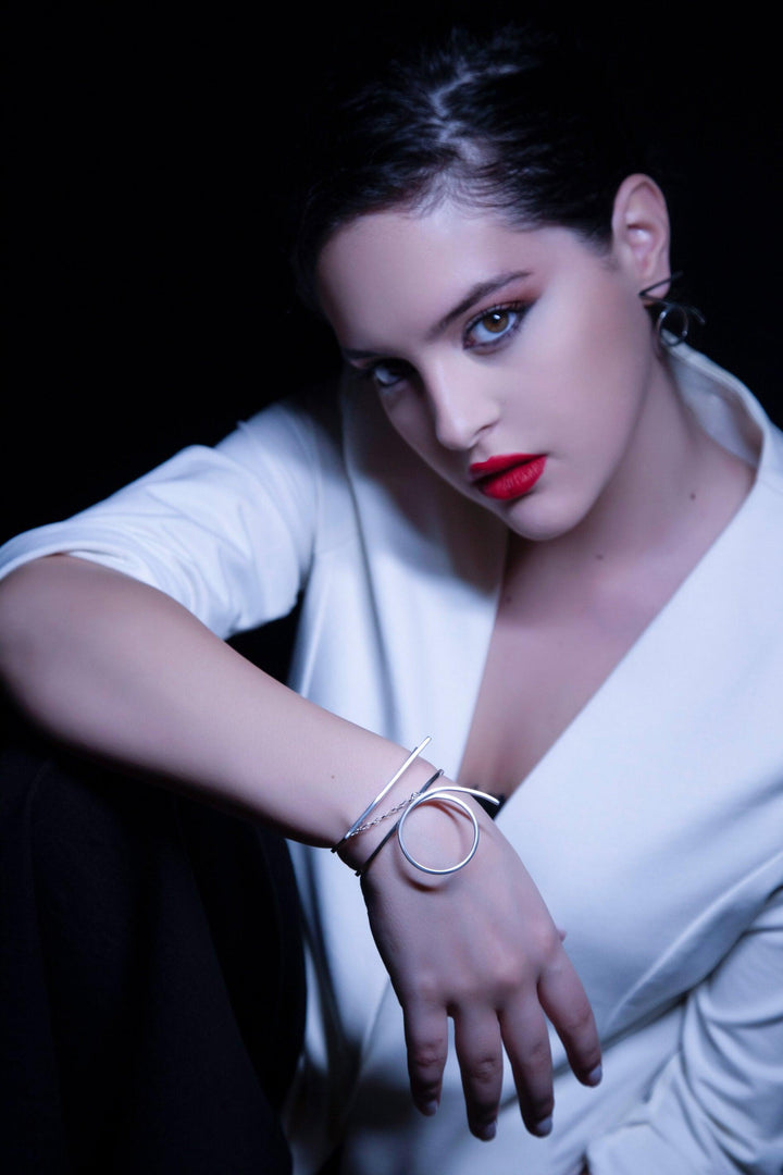 Capricorn Bracelet - Ethically handmade of Sterling Silver 925. Contemporary unique design by Mystic J. Extraordinarily elegant! 