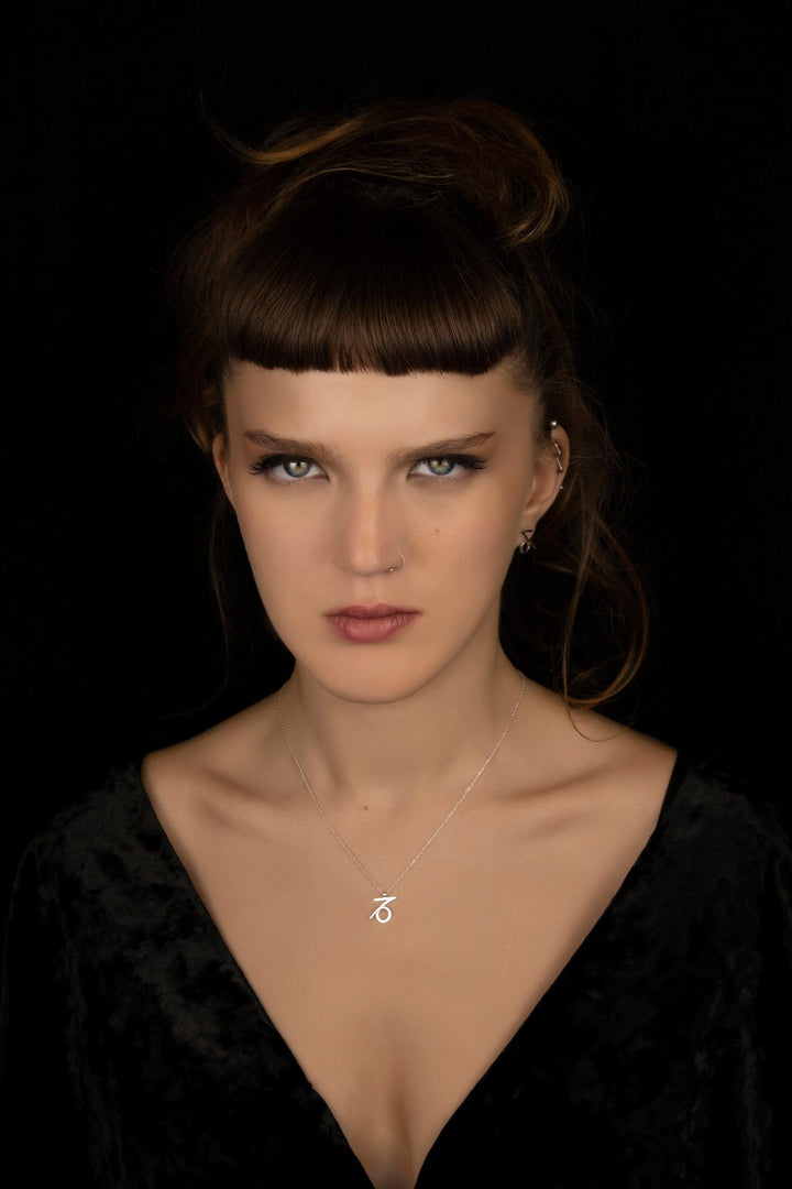 Unisex Capricorn Necklace in Sterling Silver 925.