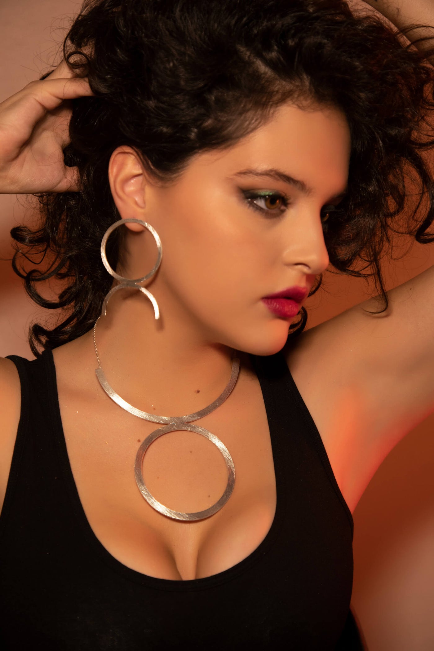 Unique Avant-garde statement Taurus Earrings & Necklace - Fully handmade of Sterling Silver 925. Contemporary unique designs of limited edition by Mystic J. #metal_sterling-silver-925