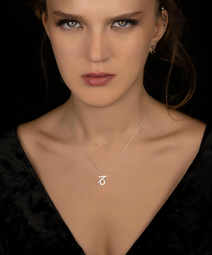 Unisex Capricorn Necklace in Sterling Silver 925.