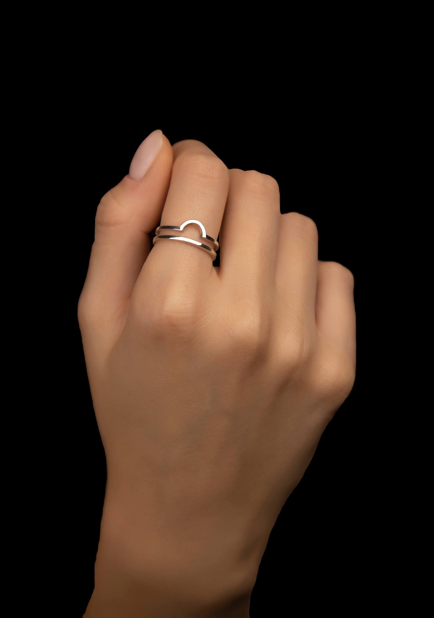 Unisex Libra Ring in Sterling Silver 925.