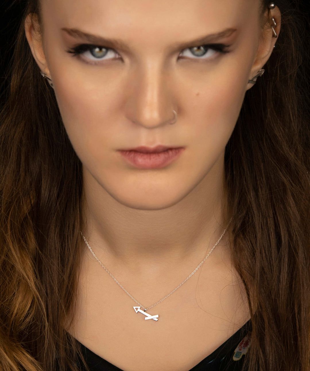 Unisex Sagittarius Necklace in Sterling Silver 925.