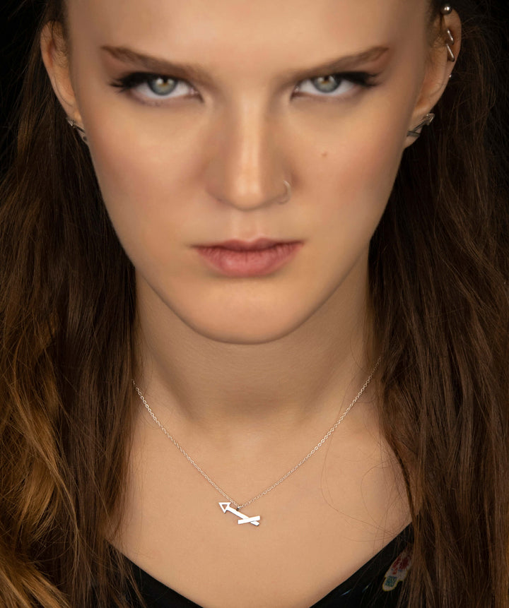 Unisex Sagittarius Necklace in Sterling Silver 925.