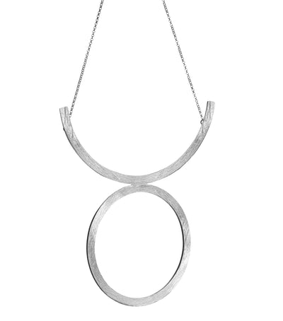 Taurus Avant-garde Statement Necklace - Fully handmade in Sterling Silver 925. The unique design of limited edition by Mystic J. #metal_18k-white-gold