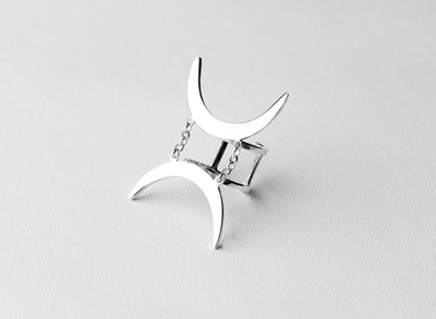 Gemini Avant-garde Ring- Fully handmade in Sterling Silver 925. Contemporary unique design of limited edition by Mystic J for your luxury look.