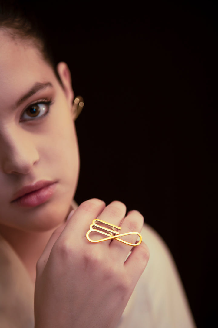 Virgo Infinity Ring, ethically handmade of 18K Gold #material_18k-gold