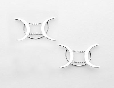 Gemini Ear Cuffs - Fully handmade in Sterling Silver 925. Contemporary unique design of limited edition by Mystic J for your luxury look.
